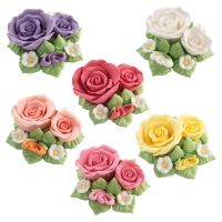 Bouquet de fleurs, sucre 1 X12 pcs - Ø 65 x 25 mm