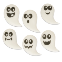 Fantômes d'Halloween ass., sucre 1 X84 pcs - 28 x 19 x 5 mm