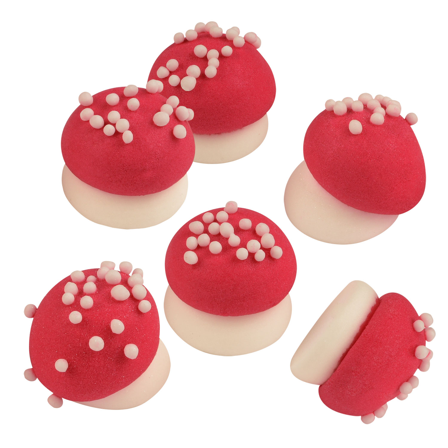 Champignons rouges en sucre - Décoration gâteau - Rouge Ø 2,2 cm